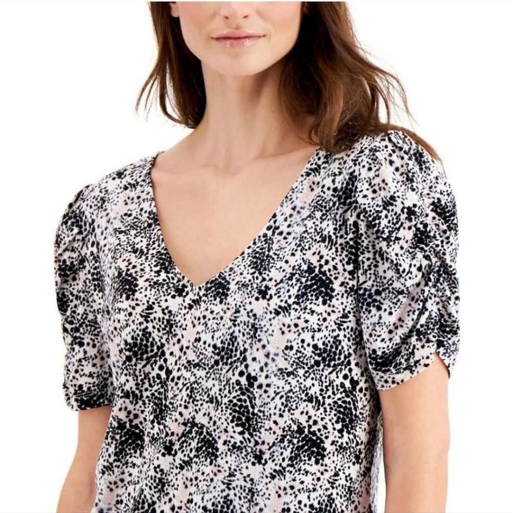 JPR Studio Ruched-Sleeve Top Deep Pacific Small - Picture 3 of 7